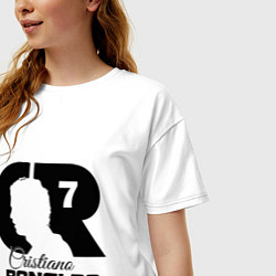 Футболка оверсайз женская CR Ronaldo 07, цвет: белый — фото 2