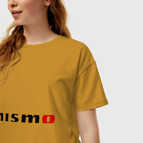 Женская футболка оверсайз Nismo / Горчичный – фото 3