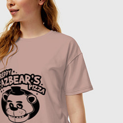 Футболка оверсайз женская Freddy Fazbear's Pizza, цвет: пыльно-розовый — фото 2