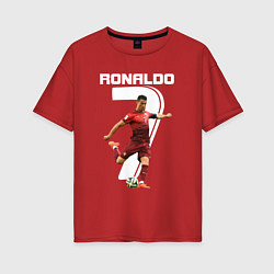 Футболка оверсайз женская Ronaldo 07, цвет: красный