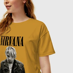 Футболка оверсайз женская Kurt Cobain: Young, цвет: горчичный — фото 2