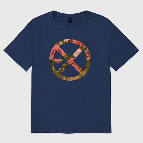 Женская футболка оверсайз EXO Rose Symbol / Тёмно-синий – фото 1