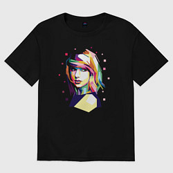 Футболка оверсайз женская Taylor Swift Art, цвет: черный