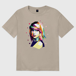 Футболка оверсайз женская Taylor Swift Art, цвет: миндальный