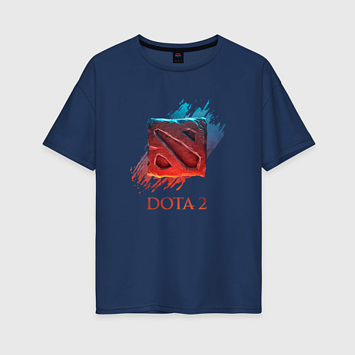 Женская футболка оверсайз Dota 2 Shadows / Тёмно-синий – фото 1