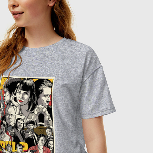 Женская футболка оверсайз Pulp Fiction Stories / Меланж – фото 3