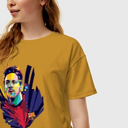 Футболка оверсайз женская Messi Art, цвет: горчичный — фото 2