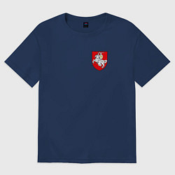 Футболка оверсайз женская Погоня: герб, цвет: тёмно-синий