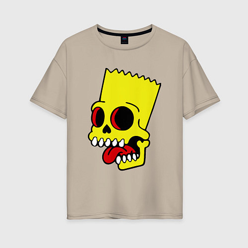 Женская футболка оверсайз Bart Skull / Миндальный – фото 1