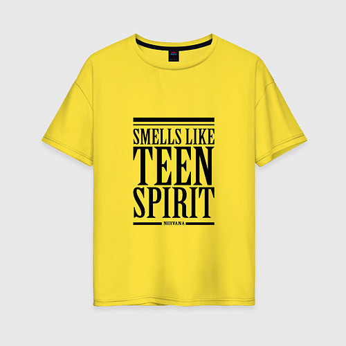 Женская футболка оверсайз Smells like teen spirit / Желтый – фото 1