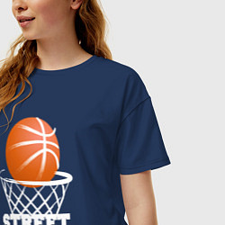 Футболка оверсайз женская Баскетбол, цвет: тёмно-синий — фото 2