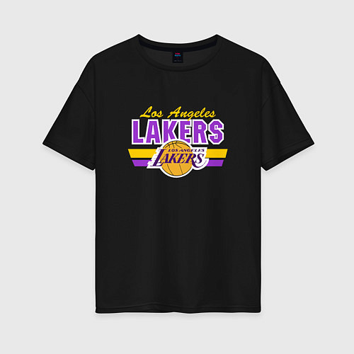 Женская футболка оверсайз Los Angeles Lakers / Черный – фото 1