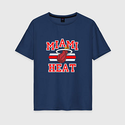 Футболка оверсайз женская Miami Heat, цвет: тёмно-синий