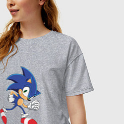 Футболка оверсайз женская Sonic the Hedgehog, цвет: меланж — фото 2