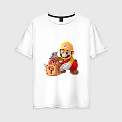 Футболка оверсайз женская Super Mario: Builder, цвет: белый