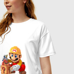 Футболка оверсайз женская Super Mario: Builder, цвет: белый — фото 2