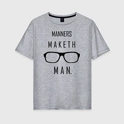 Футболка оверсайз женская Kingsman: Manners maketh man, цвет: меланж
