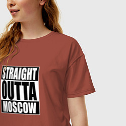 Футболка оверсайз женская Straight Outta Moscow, цвет: кирпичный — фото 2