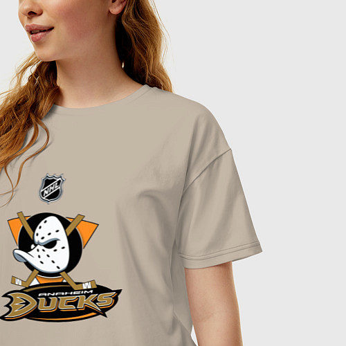 Женская футболка оверсайз NHL: Anaheim Ducks / Миндальный – фото 3