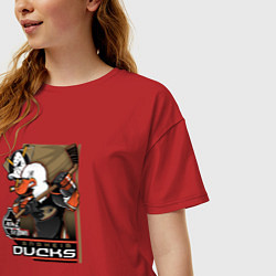 Футболка оверсайз женская Anaheim Ducks, цвет: красный — фото 2