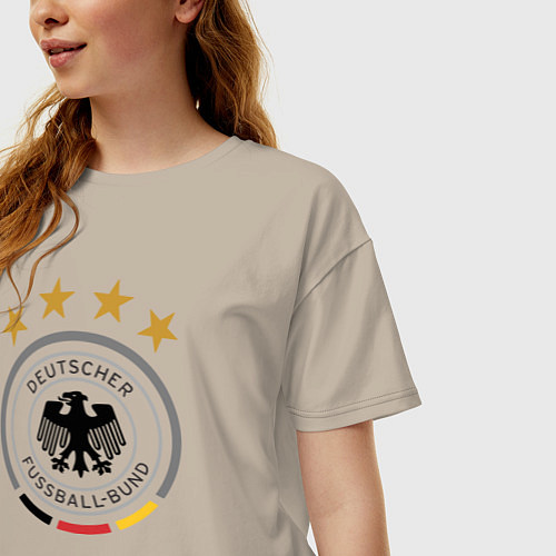 Женская футболка оверсайз Deutscher Fussball-Bund / Миндальный – фото 3