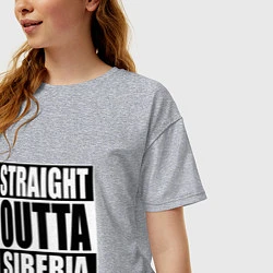 Футболка оверсайз женская Straight Outta Siberia, цвет: меланж — фото 2