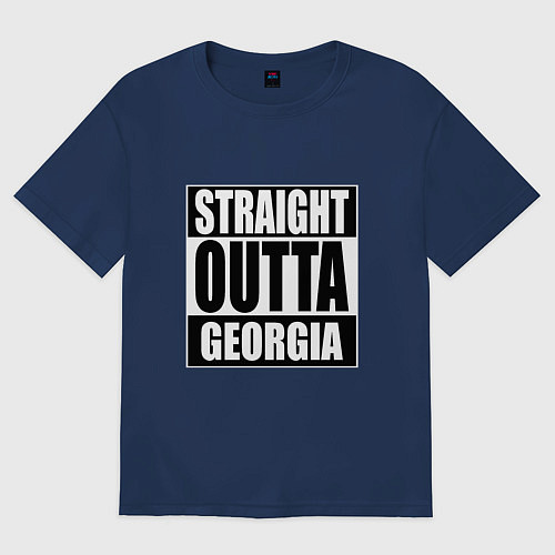 Женская футболка оверсайз Прямиком из Грузии / Тёмно-синий – фото 1