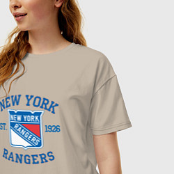 Футболка оверсайз женская New York Rengers, цвет: миндальный — фото 2