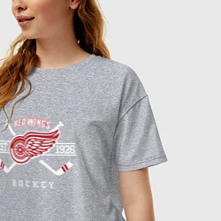 Футболка оверсайз женская Detroit Red Wings: Est.1926, цвет: меланж — фото 2