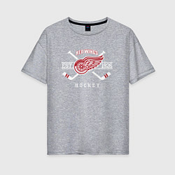 Футболка оверсайз женская Detroit Red Wings: Est.1926, цвет: меланж