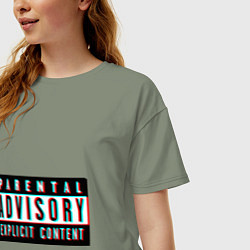 Футболка оверсайз женская Parental advisory, цвет: авокадо — фото 2