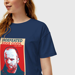 Футболка оверсайз женская Джейсон Стэтхэм, цвет: тёмно-синий — фото 2