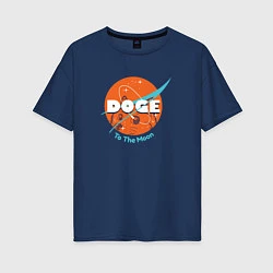 Женская футболка оверсайз Doge: To the moon