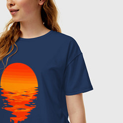 Футболка оверсайз женская Sunset, цвет: тёмно-синий — фото 2