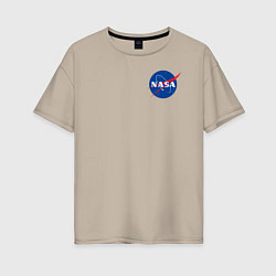 Футболка оверсайз женская NASA, цвет: миндальный