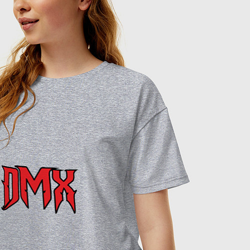Женская футболка оверсайз DMX / Меланж – фото 3