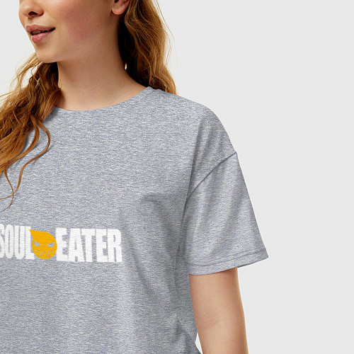 Женская футболка оверсайз Soul Eater: White / Меланж – фото 3