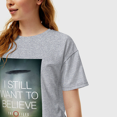 Женская футболка оверсайз X-Files: Aliens / Меланж – фото 3