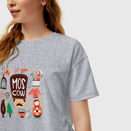 Женская футболка оверсайз Moscow Pack / Меланж – фото 3