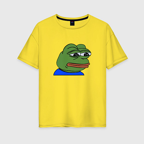 Женская футболка оверсайз Sad frog / Желтый – фото 1