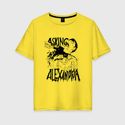 Футболка оверсайз женская Asking Alexandria Devil, цвет: желтый