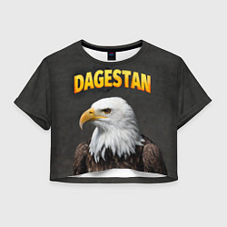 Футболка 3D укороченная женская Dagestan Eagle, цвет: 3D-принт