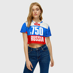 Футболка 3D укороченная женская Russia: from 750, цвет: 3D-принт — фото 2