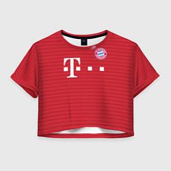 Футболка 3D укороченная женская Bayern FC: T-mobile, цвет: 3D-принт