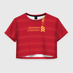 Футболка 3D укороченная женская Liverpool FC: Standart Chartered, цвет: 3D-принт