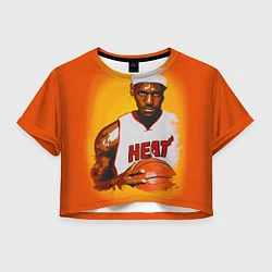 Футболка 3D укороченная женская LeBron James: Heat, цвет: 3D-принт
