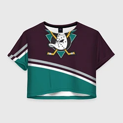 Футболка 3D укороченная женская Anaheim Ducks, цвет: 3D-принт