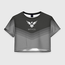 Футболка 3D укороченная женская Wings Uniform, цвет: 3D-принт