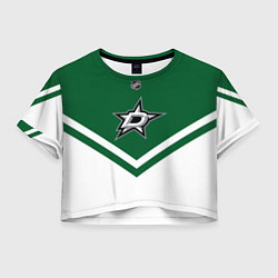 Футболка 3D укороченная женская NHL: Dallas Stars, цвет: 3D-принт