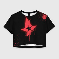 Футболка 3D укороченная женская Astralis: Black collection, цвет: 3D-принт